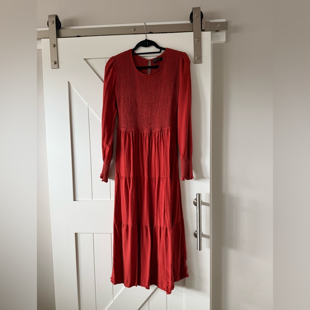Elegant Rust Red Women's Dress